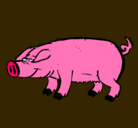 Dibujo Cerdo con pezuñas negras pintado por alejandro