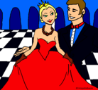 Dibujo Princesa y príncipe en el baile pintado por thania