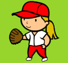 Dibujo Jugadora de béisbol pintado por puly