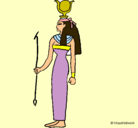 Dibujo Hathor pintado por arcoiris