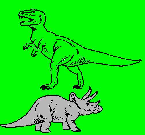 Triceratops y tiranosaurios rex