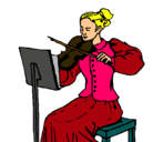 Dibujo Dama violinista pintado por ZURIA