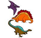 Dibujo Tres clases de dinosaurios pintado por Danielhidalgomancilla