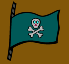 Dibujo Bandera pirata pintado por ESTRELLA