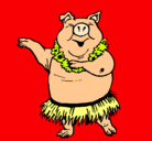 Dibujo Cerdo hawaiano pintado por NATALIA