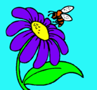 Dibujo Margarita con abeja pintado por natty