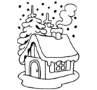 Dibujo Casa en la nieve pintado por palomo
