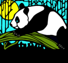 Dibujo Oso panda comiendo pintado por evii