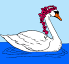Dibujo Cisne con flores pintado por celesteguzman