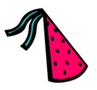 Dibujo Sombrero de cumpleaños pintado por rosa