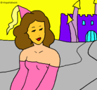 Dibujo Princesa y castillo pintado por malu