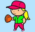 Dibujo Jugadora de béisbol pintado por doramarta