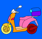 Dibujo Ciclomotor pintado por brisa