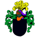 Dibujo Escudo de armas y casco pintado por miguelmoraangel