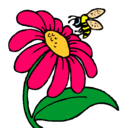 Dibujo Margarita con abeja pintado por kassandra