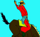 Dibujo Vaquero en caballo pintado por mauricio