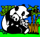 Dibujo Mama panda pintado por amanda