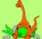 Dibujo Diplodocus sentado pintado por GIACOMO