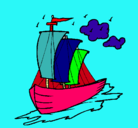 Dibujo Barco velero pintado por Elvira