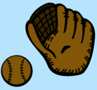 Dibujo Guante y bola de béisbol pintado por elias