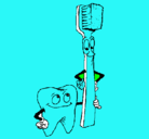 Dibujo Muela y cepillo de dientes pintado por LAUTAROPSSI