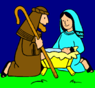 Dibujo Adoran al niño Jesús pintado por adrianarojas