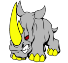 Dibujo Rinoceronte II pintado por uas