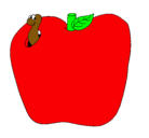 Dibujo Gusano en la fruta pintado por fatima