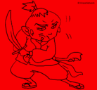 Dibujo Guerrero con espada pintado por hamurabi