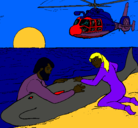 Dibujo Rescate ballena pintado por mauricio