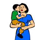 Dibujo Beso maternal pintado por anabelen