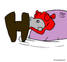 Dibujo Hipopótamo pintado por alvarocaro