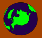 Dibujo Planeta Tierra pintado por percy