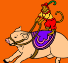 Dibujo Mono y cerdo pintado por erick