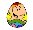 Dibujo Huevo de pascua feliz pintado por huevecito