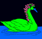 Dibujo Cisne con flores pintado por djrayan