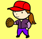 Dibujo Jugadora de béisbol pintado por olaya