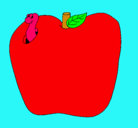 Dibujo Gusano en la fruta pintado por mariaaleja0518