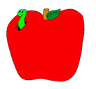 Dibujo Gusano en la fruta pintado por josefa
