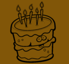 Dibujo Pastel de cumpleaños 2 pintado por batman