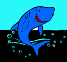Dibujo Tiburón pintado por goku