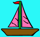 Dibujo Barco velero pintado por mica