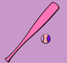 Dibujo Bate y bola de béisbol pintado por abrilnava123