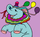 Dibujo Elefante con 3 globos pintado por xochitlyaritza