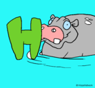 Dibujo Hipopótamo pintado por TETE