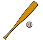 Dibujo Bate y bola de béisbol pintado por nuria