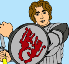 Dibujo Caballero con escudo de león pintado por alexandra