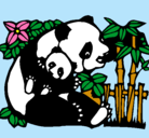 Dibujo Mama panda pintado por piolin