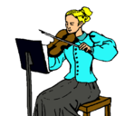Dibujo Dama violinista pintado por Anibal