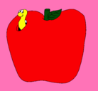 Dibujo Gusano en la fruta pintado por DANIELA